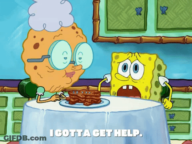 Anxious SpongeBob Get Help GIF