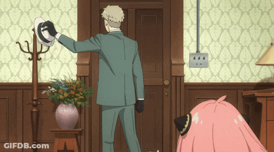 Anya Forger Clinging To Loid Forger GIF