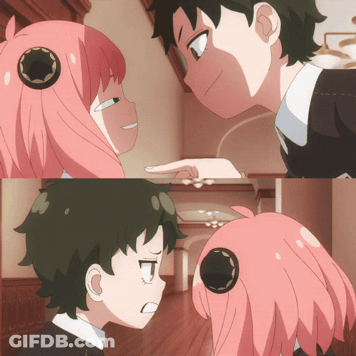 Anya Forger Split Screen Punch GIF