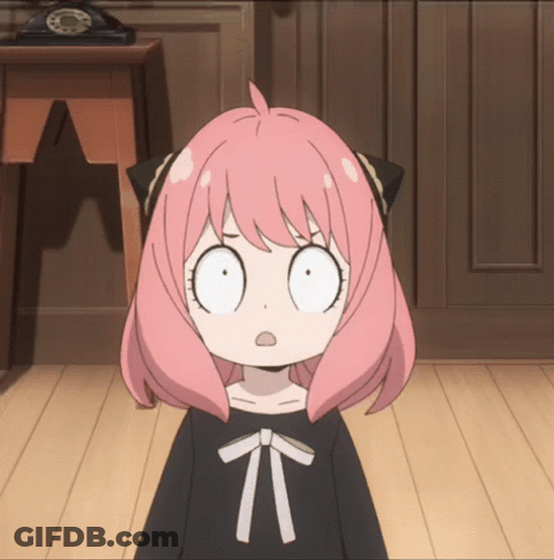 Anya Forger Startled Image Compilation GIF