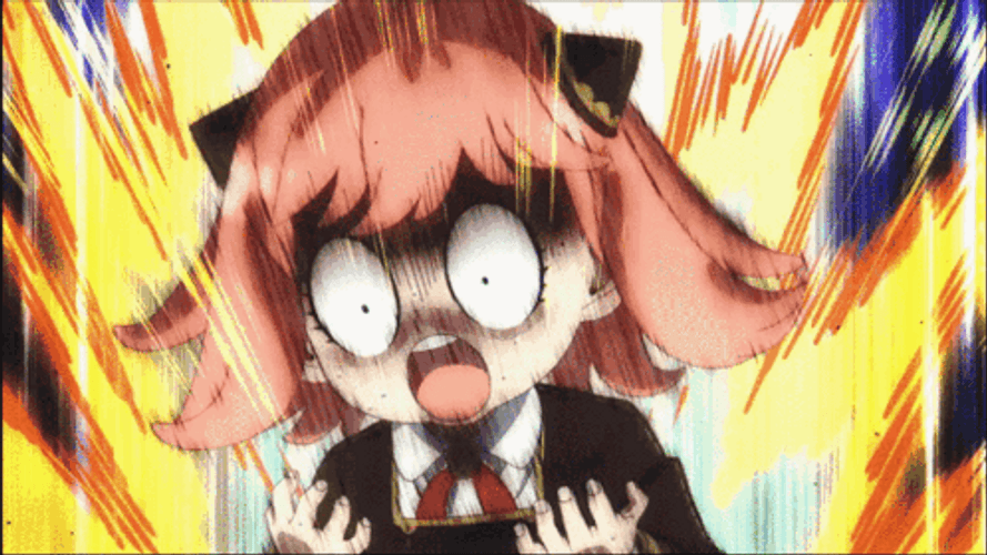 Anya Freaks Out And Shock Over 9000 GIF