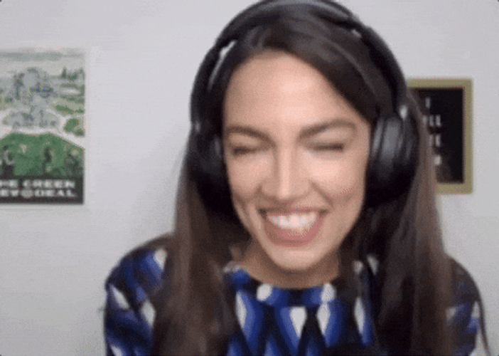 Aoc Giggly Politician Feeling Hot GIF