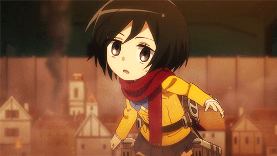 AOT Chibi Mikasa Ackerman GIF