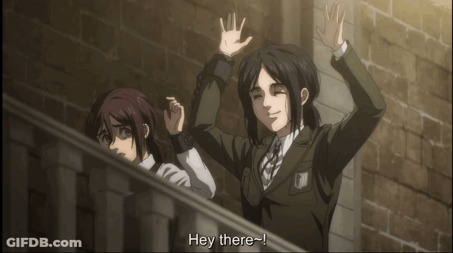 Aot Hange Zoe Waving GIF