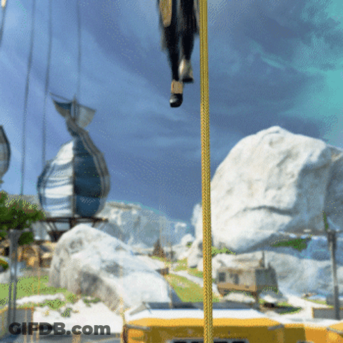 Apex Legends Climbing Down Rope GIF
