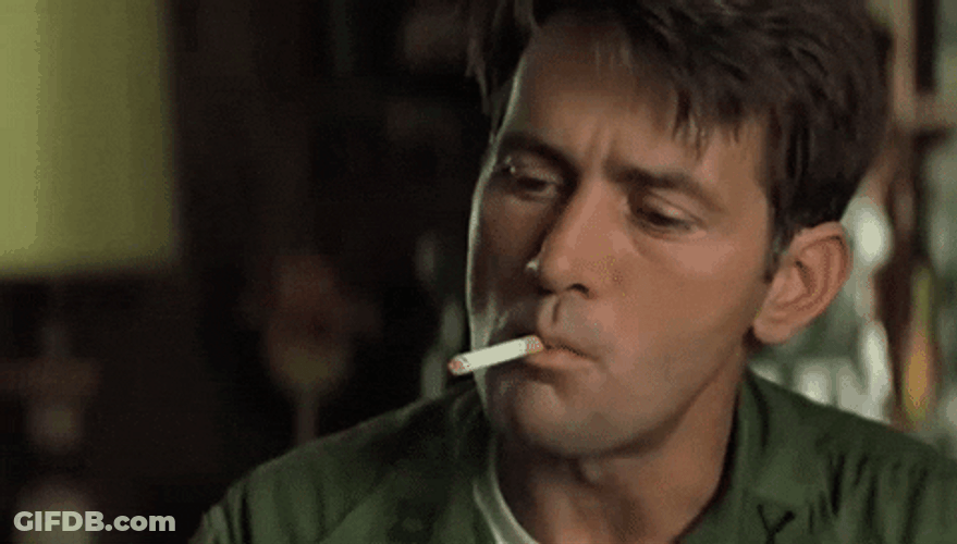Apocalypse Now Scene Cap Benjamin L Willard Smoking GIF