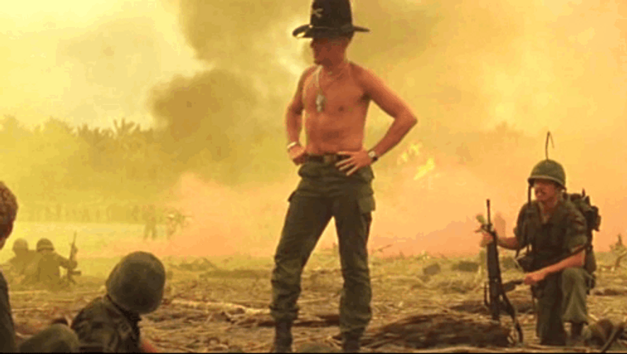 Apocalypse Now Scene Lt Col Bill Kilgore Looking Around GIF