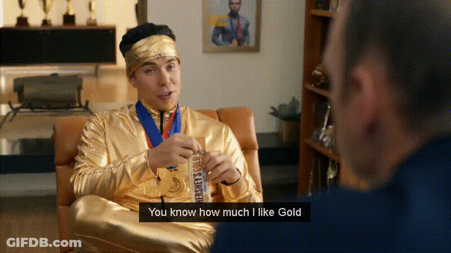 Apolo Ohno Likes Hershey Gold GIF