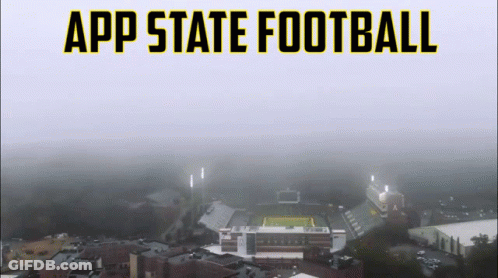 App State Football Stadium In Fog GIF
