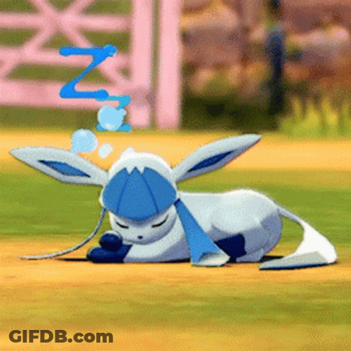 Appealing Sleeping Pokemon Glaceon Zzz GIF