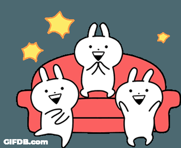 Applause Clapping Couch Bunnies Excited GIF