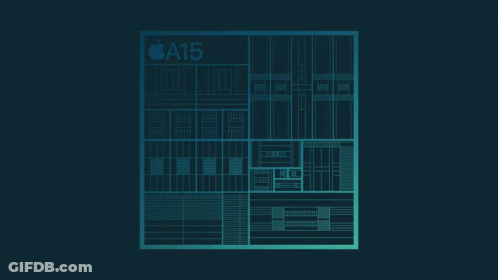 Apple A15 Chip On Dark Background GIF