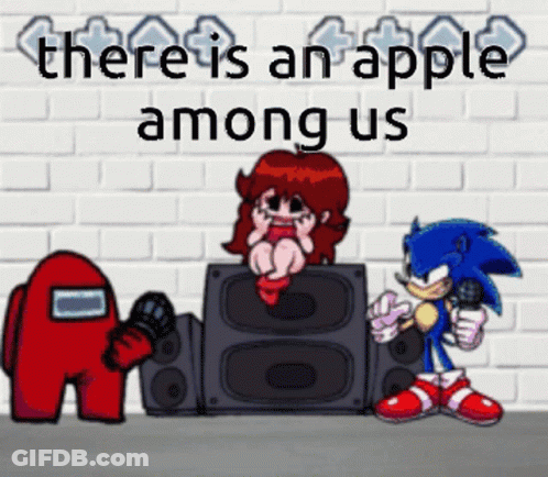 Apple Among Us Cartoon Character GIF
