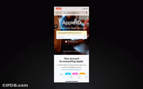Apple ID Page On Phone GIF