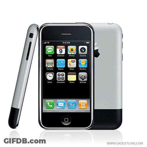 Apple IPhone Front And Back Displaying 9:42 AM GIF