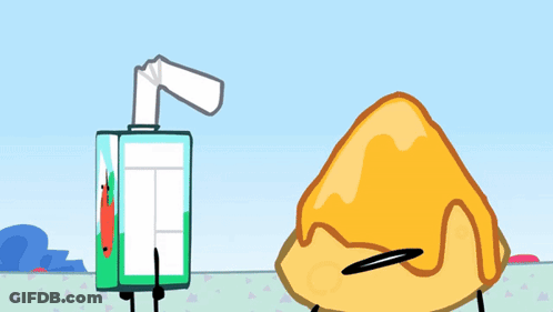 Apple Juice Bottle Next To Yellow Object GIF