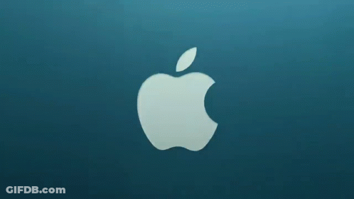 Apple Logo On Blue Background GIF