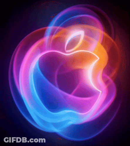 Apple Logo Surrounded By Glowing Sphere GIF