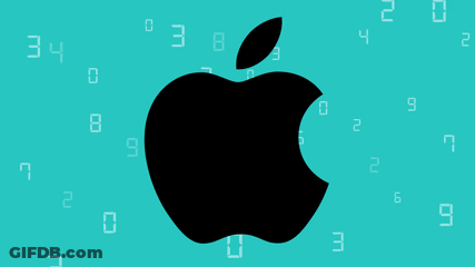 Apple Logo Surrounded By Numbers On Green GIF
