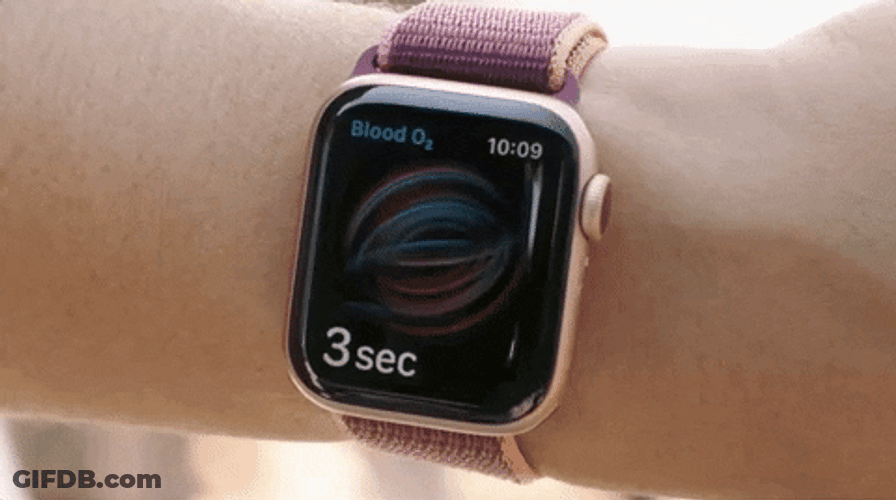 Apple Watch Displaying Blood Oxygen Level GIF