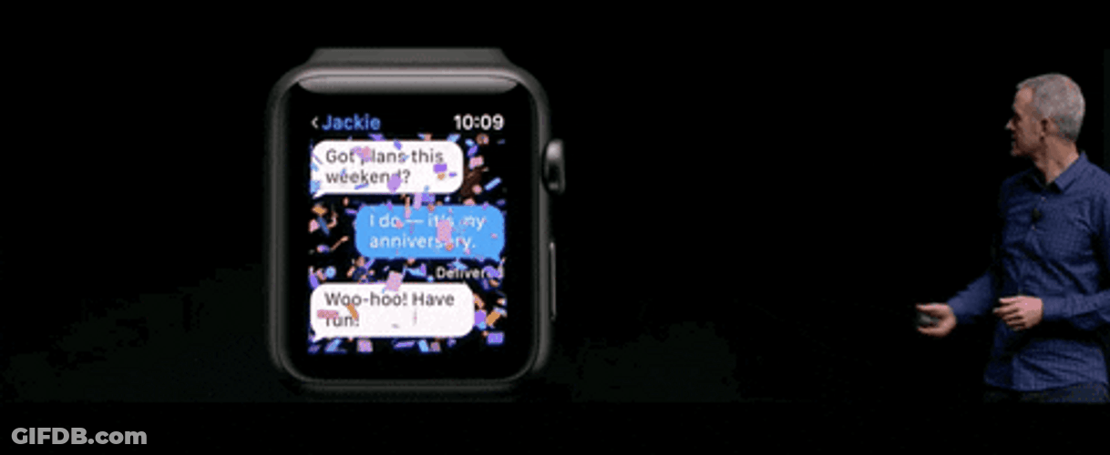 Apple Watch Displaying Conversation GIF