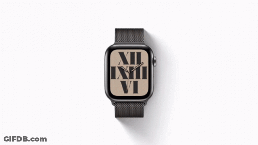 Apple Watch Showing Different Clock Styles GIF