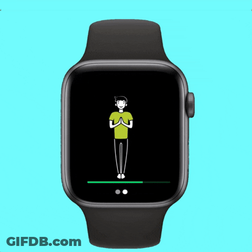 Apple Watch Showing Guy Doing Yoga GIF