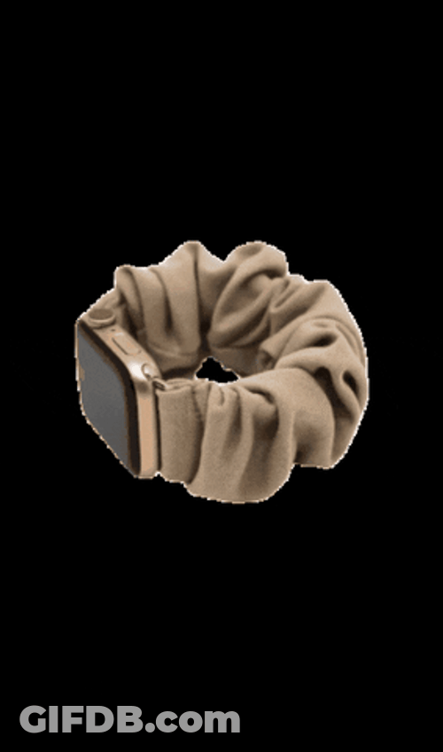 Apple Watch With Scrunchie Band GIF