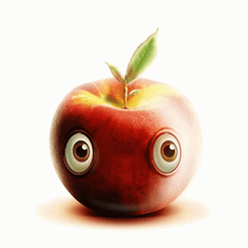 Apple Wide Eye Stare GIF