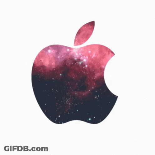 Apple With Galaxy Background GIF