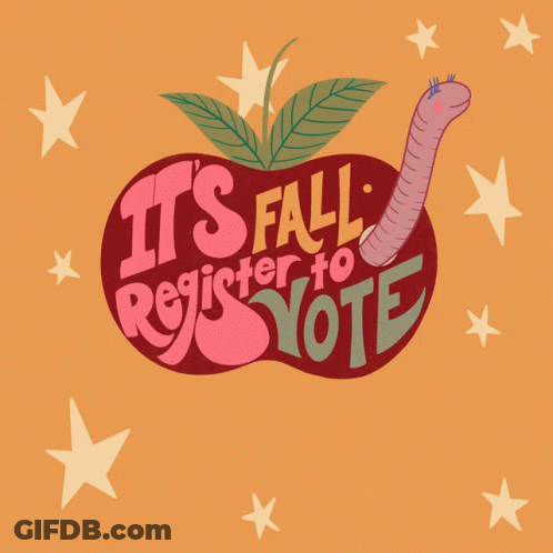 Apple With It's Fall Register To Vote GIF