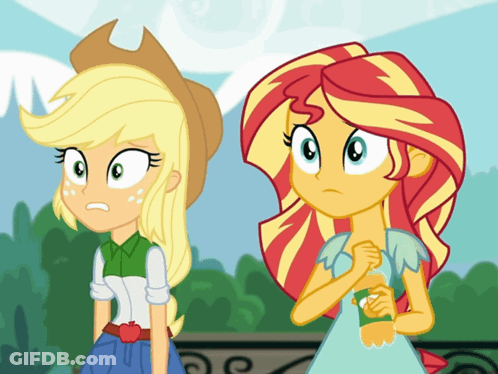 Applejack And Sunset Shimmer GIF