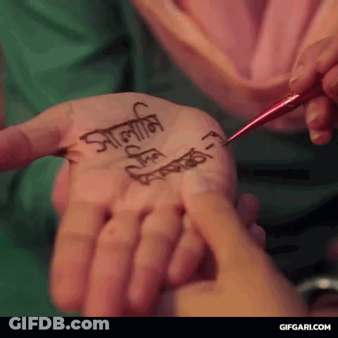 Applying Henna On Hand GIF