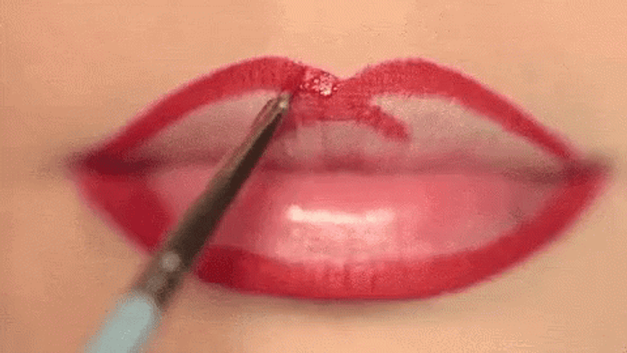 Applying Makeup Lip Liner GIF