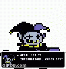 April 1St Is International Chaos Day With A Pixel Art Of A Joker GIF