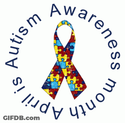 April Autism Awareness Month Ribbon Puzzle GIF