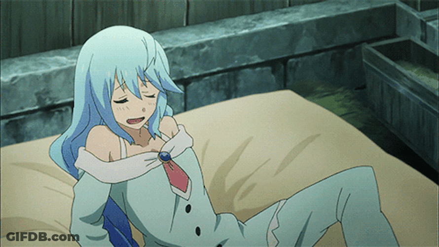 Aqua Just Got Up Bed GIF