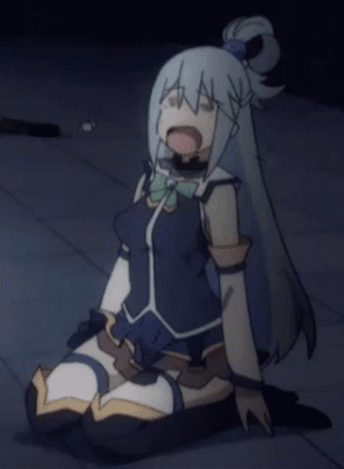 Aqua Kneel Down Crying GIF