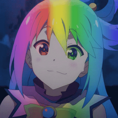 Aqua Pretty Rainbow Hair GIF