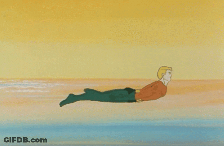 Aquaman Animated Floating Swimming GIF