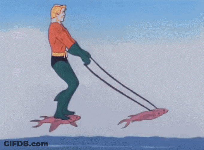 Aquaman Animated Movie Flying Fish GIF