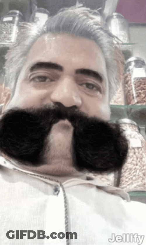 Arab Guy Donning Imperial Mustache GIF