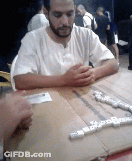 Arab Guy Playing Domino Game GIF