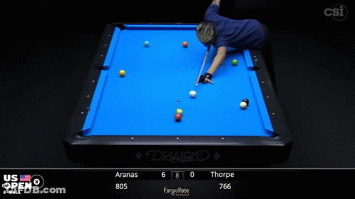 Aranas And Thorpe Are Playing Pool In The Us Open E-Ball Tournament GIF