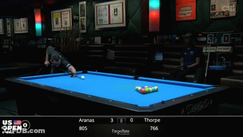 Aranas And Thorpe Are Playing Pool In The Us Open Pool Tournament GIF