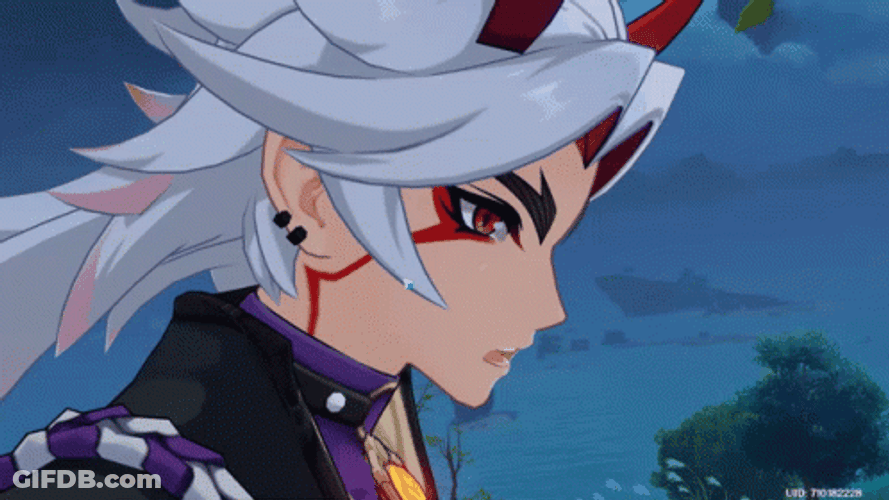 Arataki Itto Calmly Looking To The Side GIF