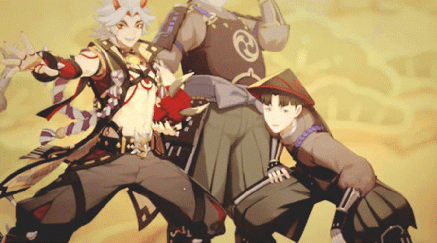 Arataki Itto Genshin Impact Mobile Art GIF
