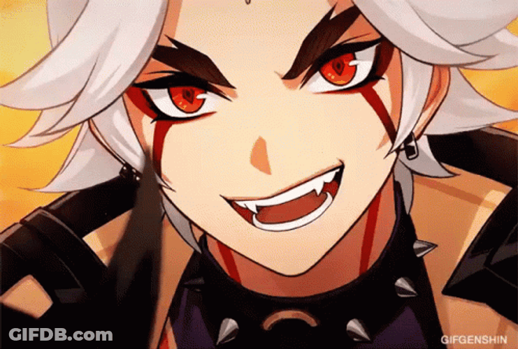 Arataki Itto Smiling Showing Adirable Fangs GIF