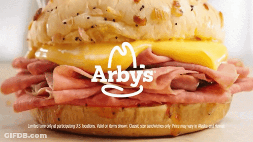 Arby's Ad Sandwich On Bun GIF