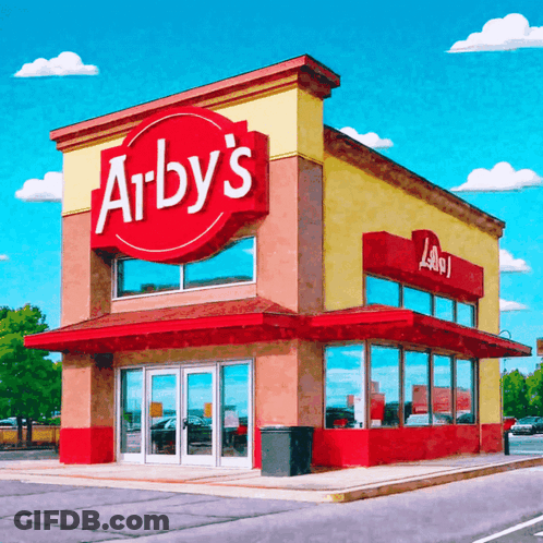 Arby's Restaurant With Blue Sky GIF